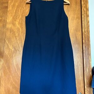 Karen Scott Navy Sleeveless Midi Sheath Dress